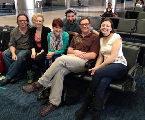 Company members at the airport 2 days ago, on their way to Quebec!