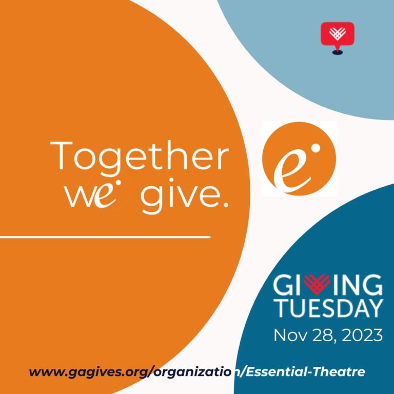 Orange and blue circles and the Essentail logo accompanied by the text, "Together We Give. Giving Tuesday, November 28, 2023"